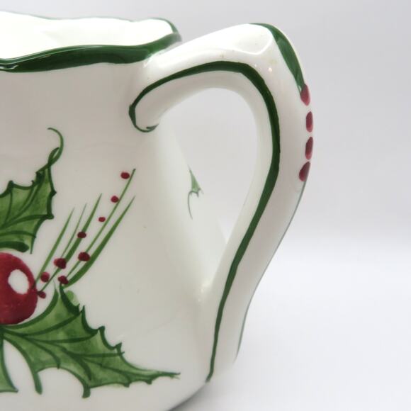 RCCL Portugal Hand Painted Holly Berries Ceramic Christmas Holiday Pitcher Jug - Picture 13 of 15